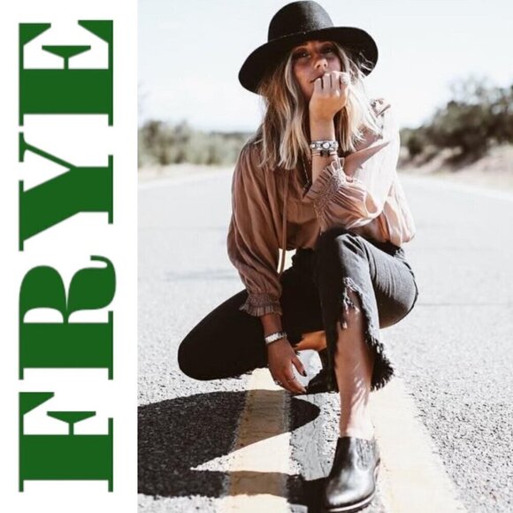 FRYE Billy Urban Cowboy Shootie Leather Slip On Charcoal Brown Gray, Size 6.5 - Picture 13 of 15